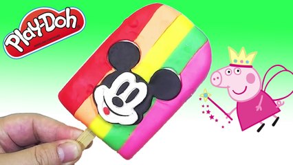 Play doh ice cream - Make mickey mouse ice cream peppa pig toys family