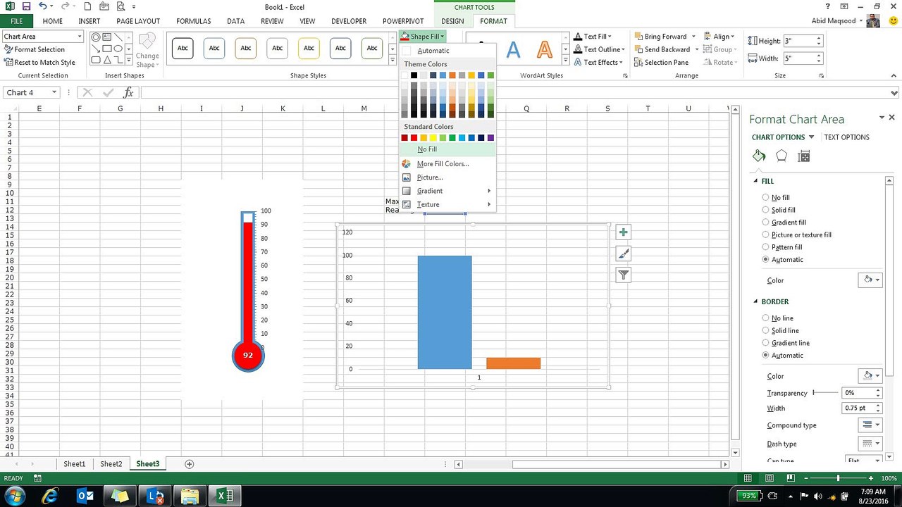 How to Create Thermometer in Excel using Charts