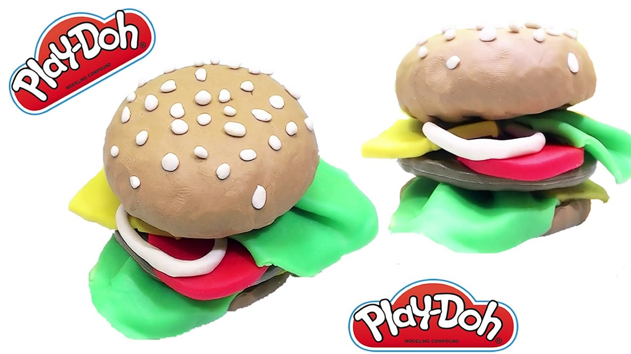 Peppa pig español toys - Learn to make play doh hamburger very nice