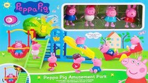 Open and play peppa pig español amusement park toys funny videos for kids
