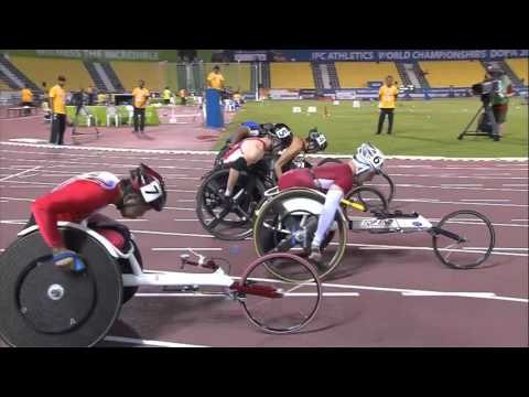 Men's 100m T52 | heat 2 | 2015 IPC Athletics World Championships Doha