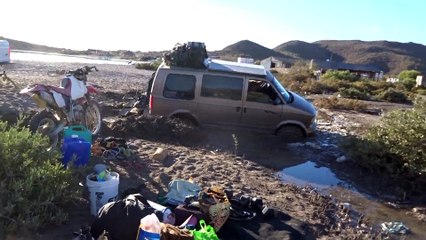 03~ San Evaristo, Lupe pulling us out, village helping