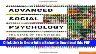 [Read] Advanced Social Psychology: The State of the Science Full Online