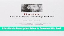 [Best] OEuvres completes (Bibliotheque de la Pleiade) (French Edition) (English and French