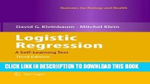 [PDF] Logistic Regression: A Self-Learning Text (Statistics for Biology and Health) Full Colection