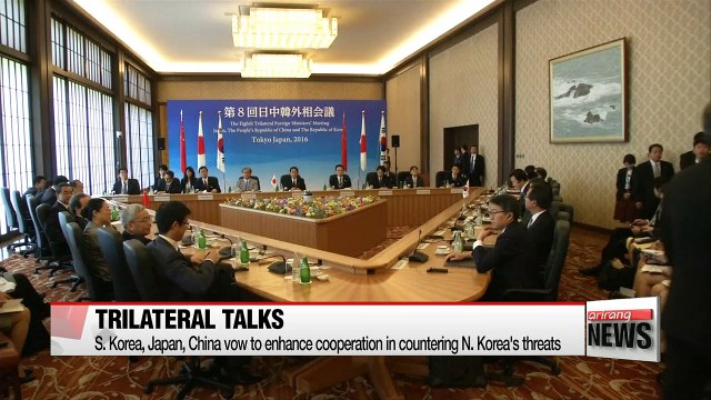 S. Korea, Japan, China vow to enhance cooperation in countering N. Korea's threats