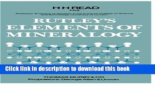 Read Rutley s Elements of Mineralogy  Ebook Free