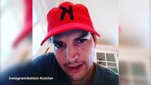 Ashton Kutcher in a red 