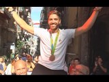 Napoli - Marco Di Costanzo in trionfo dopo il bronzo di Rio (24.08.16)