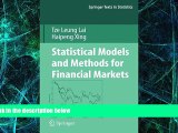 Big Deals  Statistical Models and Methods for Financial Markets (Springer Texts in Statistics)