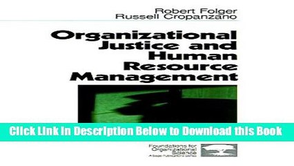 [PDF] Organizational Justice and Human Resource Management (Foundations for Organizational