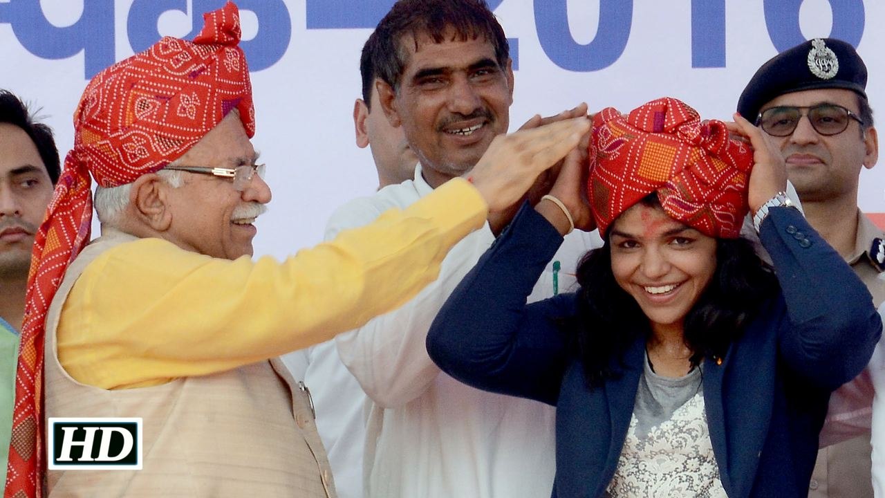 Grand welcome for wrestler Sakshi Malik in Haryana