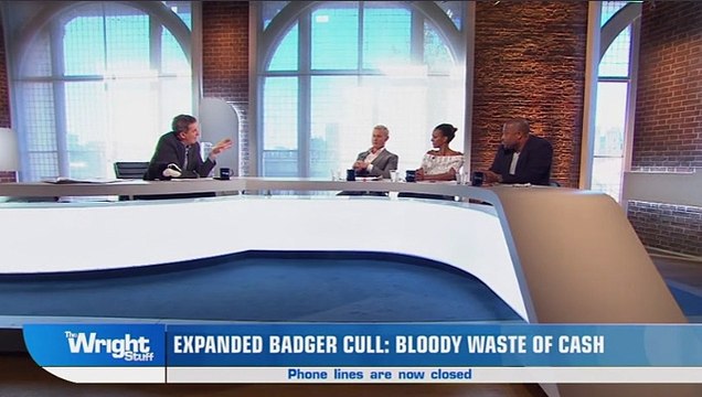 Channel 5_The Wright Stuff 23Aug16 - expanded badger cull is a bloody waste of cash