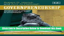 [Reads] Governpreneurship: Establishing a Thriving Entrepreneurial Spirit in Government Online Ebook