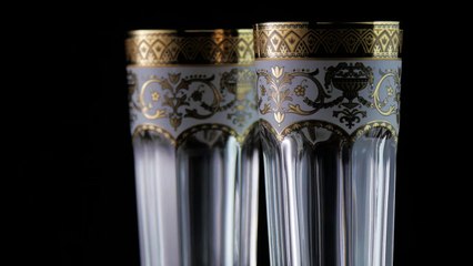Miracle Crystal – Provenza Champagne Flutes - 2pcs Golden White Décor
