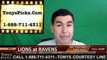 Baltimore Ravens vs. Detroit Lions Free Pick Prediction NFL Pro Football Odds Preview 8-27-2016
