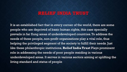 Relif india trust poverty
