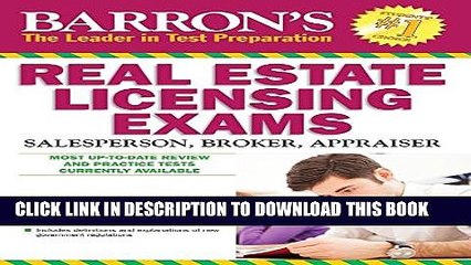 Download Video: New Book Barron s Real Estate Licensing Exams, 10th Edition (Barron s Real Estate Licensing Exams: