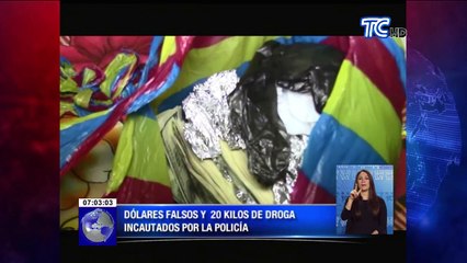 Dólares falsos y 20 kilos de droga incautados por la policía