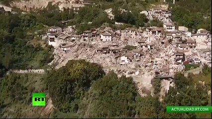 Dron grabó las consecuencias del terremoto en Italia