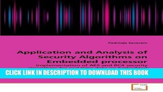 Collection Book Application and Analysis of Security Algorithms on Embedded processor: