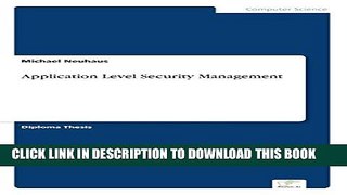 New Book Application Level Security Management