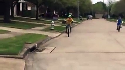Young Bicyclist Faceplants Ramp