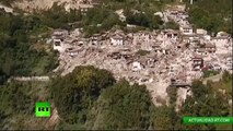 Dron grabó las consecuencias del terremoto en Italia