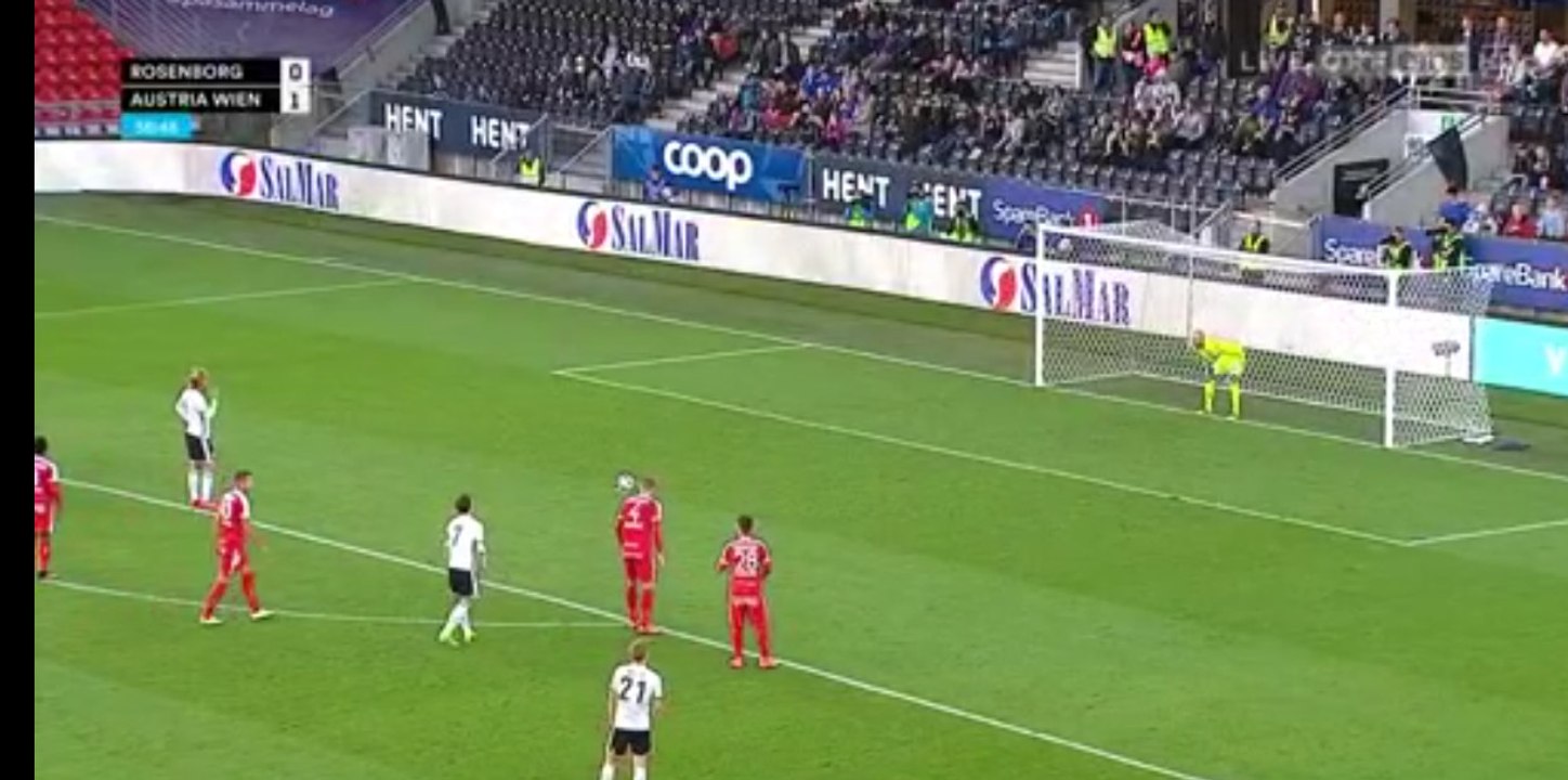 Chris Gytkjaer Penalty Goal - Rosenborg 1-1 Austria Wien - 25-08-2016