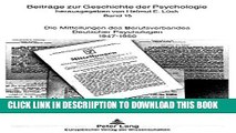 [PDF] Die Mitteilungen des Berufsverbandes Deutscher Psychologen 1947 bis 1950 (BeitrÃ¤ge zur