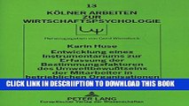 [PDF] Entwicklung eines Instrumentariums zur Erfassung der Bestimmungsfaktoren des