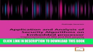 Collection Book Application and Analysis of Security Algorithms on Embedded processor: