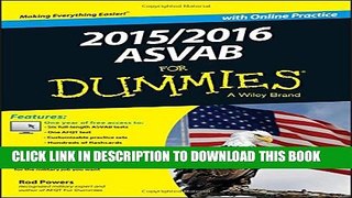 New Book 2015 / 2016 ASVAB For Dummies with Online Practice