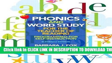 New Book Phonics and Word Study for the Teacher of Reading: Programmed for Self-Instruction (11th