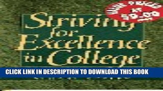Collection Book Striving for Excellence in College: Tips for Active Learning