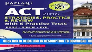 New Book Kaplan ACT 2016 Strategies, Practice and Review with 6 Practice Tests: Book + Online +