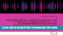 Collection Book Application and Analysis of Security Algorithms on Embedded processor: