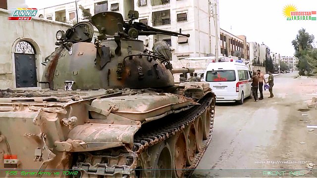 T-55 Syrian army survived getting ATGM