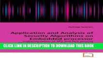 New Book Application and Analysis of Security Algorithms on Embedded processor: Implementation of