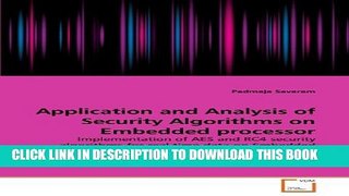Collection Book Application and Analysis of Security Algorithms on Embedded processor: