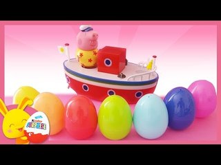 Les couleurs avec Peppa Pig - oeufs surprises de couleurs - Le bateau - Titounis - Touni Toys