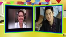 Maine says I miss you to Alden while in split screen!