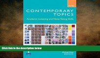 Free [PDF] Downlaod  Contemporary Topics Intro: Academic Listening and Note-Taking Skills READ