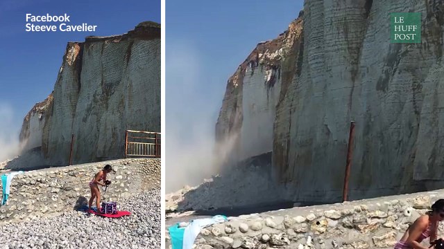 Les images impressionnantes d'un éboulement sur une plage en Seine-Maritime