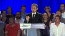Premier déplacement et meeting du candidat Sarkozy