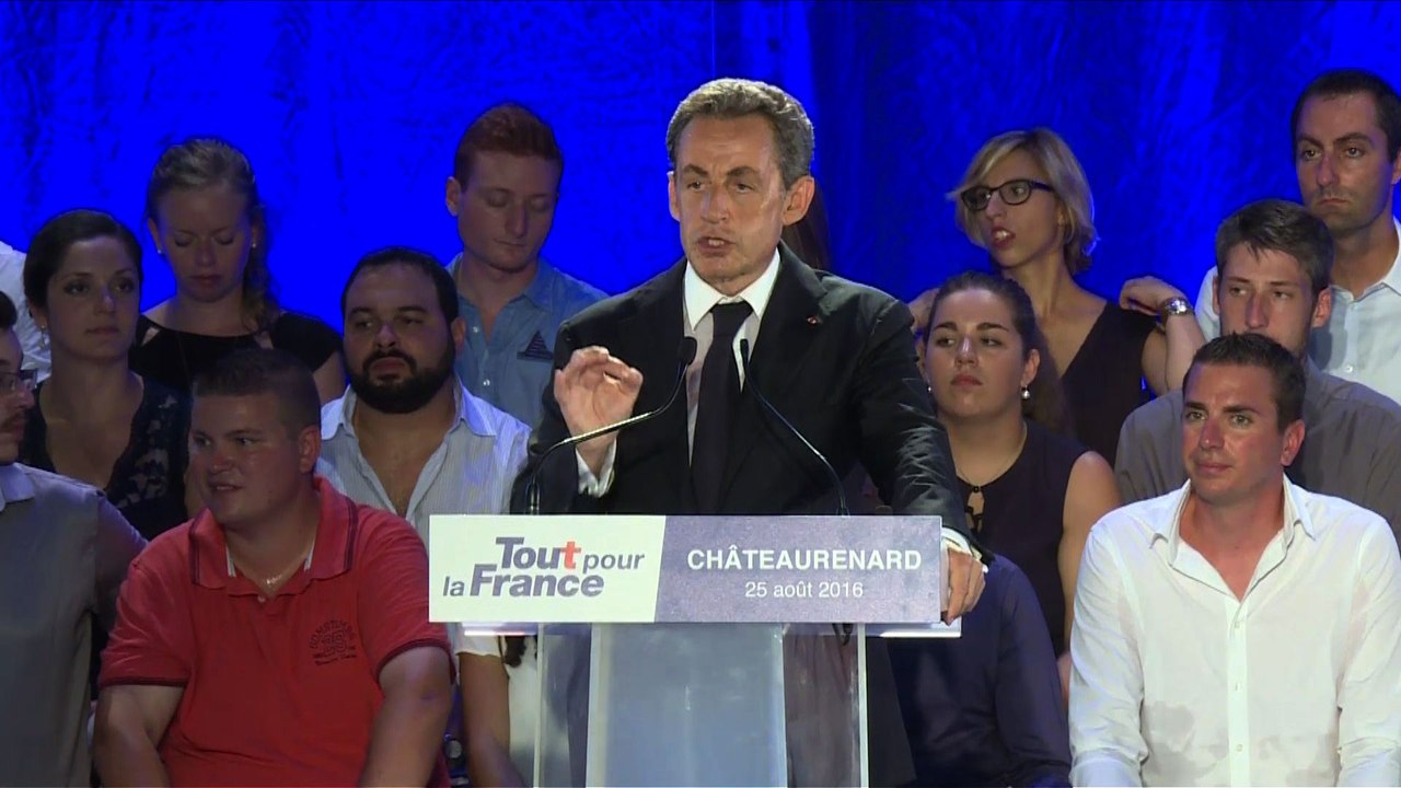 Premier déplacement et meeting du candidat Sarkozy