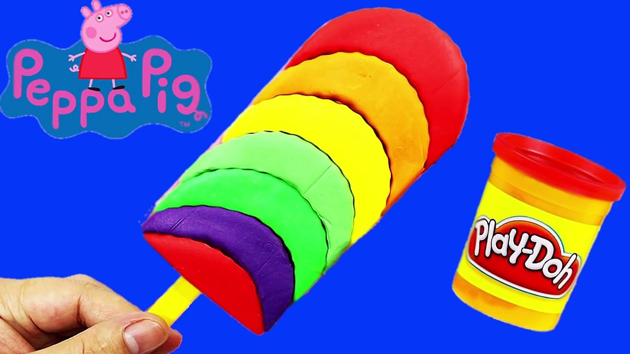 FROZEN PLAY DOH TOYS! - WOW MAke Rainbow ice-cream with Peppa pig toys videos kids