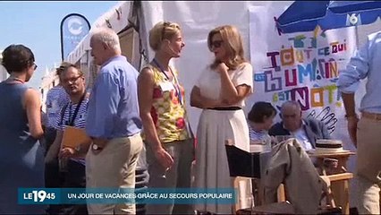Valérie Trierweiler emmène des enfants à la mer avec le Secours Populaire - Regardez