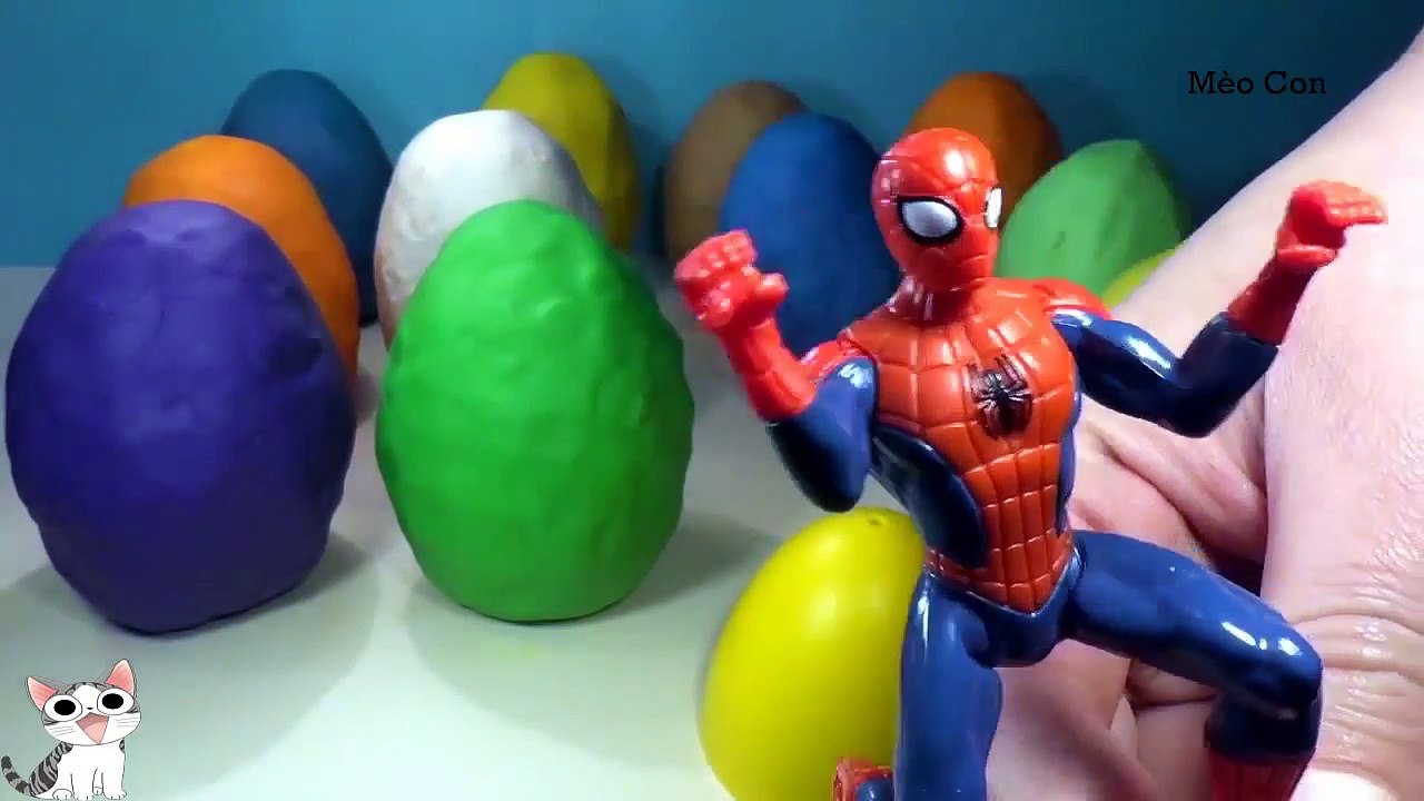 Bóc trứng đất nặn Play-doh, người nhện, công chúa tóc mây, người dơi, nàng tiên tinker bell