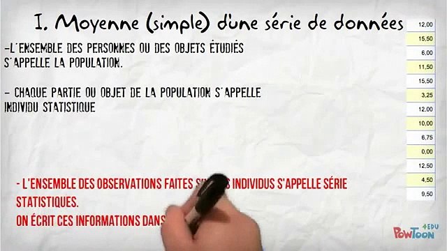 3ème Les statistiques Moyenne simple